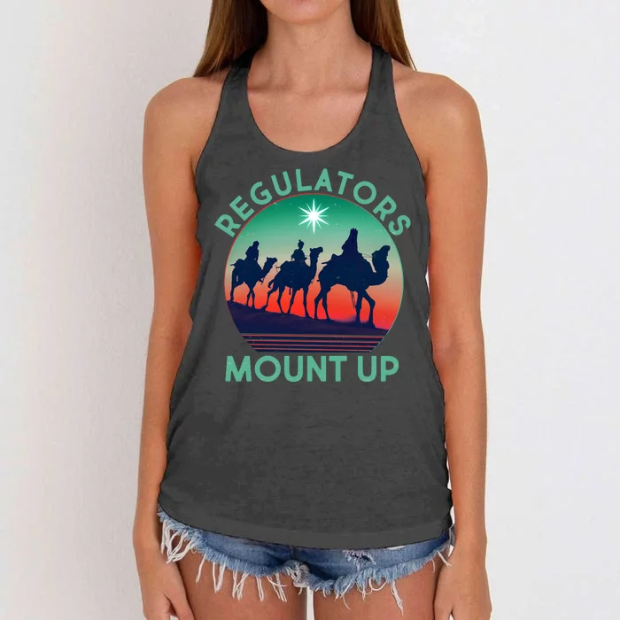 Christmas Regulars Mount Up Three Wise Men Women's Knotted Racerback Tank