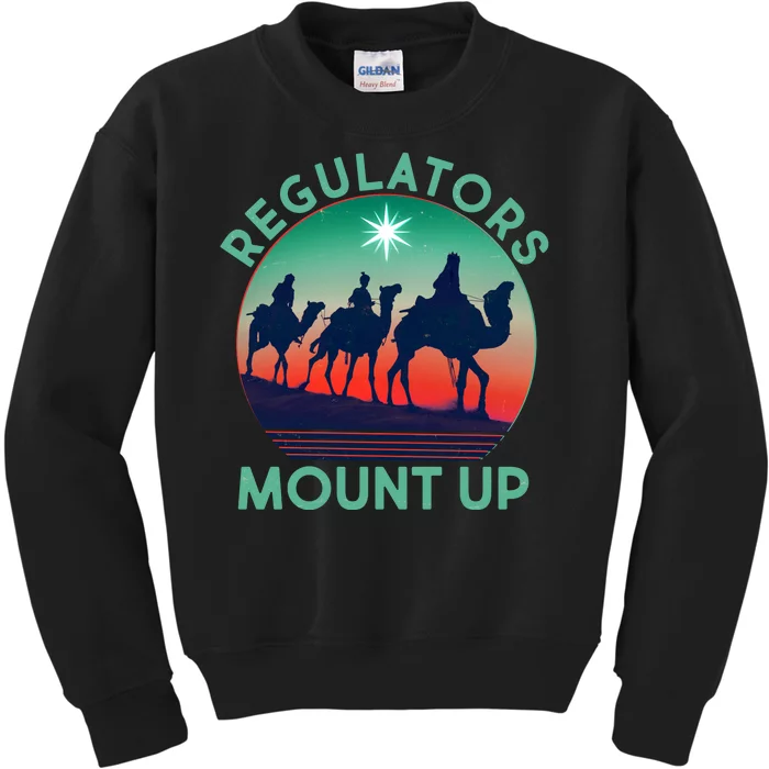 Christmas Regulars Mount Up Three Wise Men Kids Sweatshirt