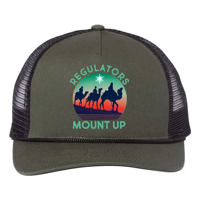 Christmas Regulars Mount Up Three Wise Men Retro Rope Trucker Hat Cap