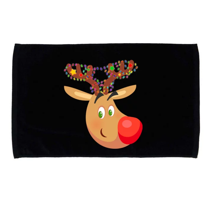 Christmas Reindeer Antler Lights Microfiber Hand Towel