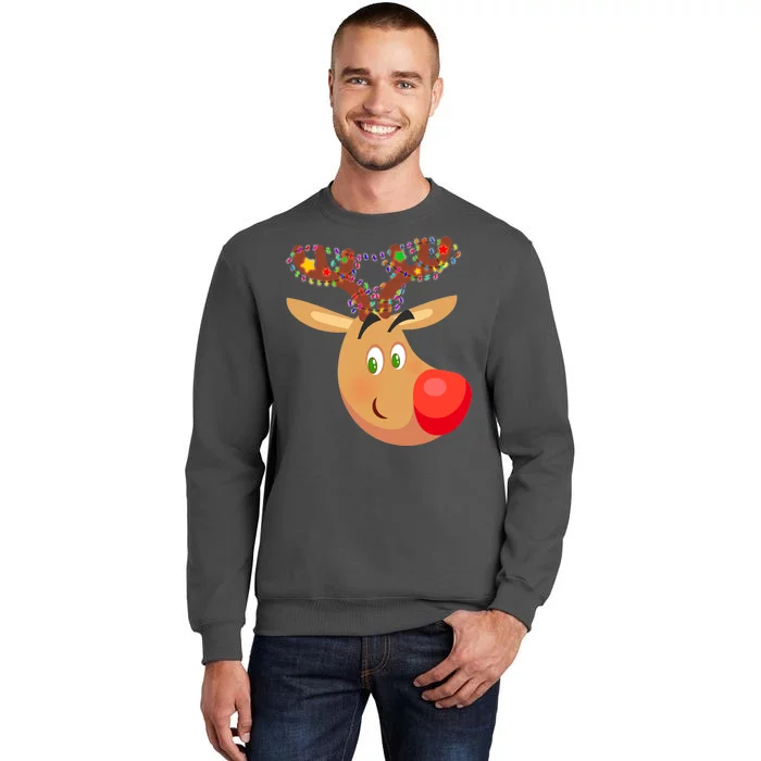 Christmas Reindeer Antler Lights Tall Sweatshirt