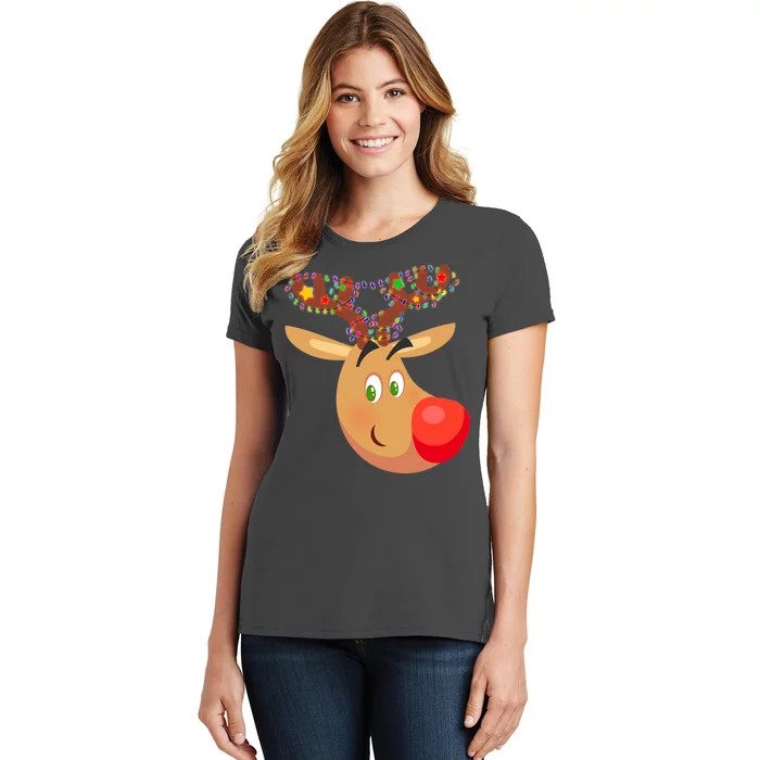 Christmas Reindeer Antler Lights Women's T-Shirt