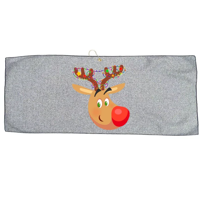 Christmas Reindeer Antler Lights Large Microfiber Waffle Golf Towel