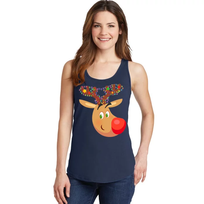 Christmas Reindeer Antler Lights Ladies Essential Tank