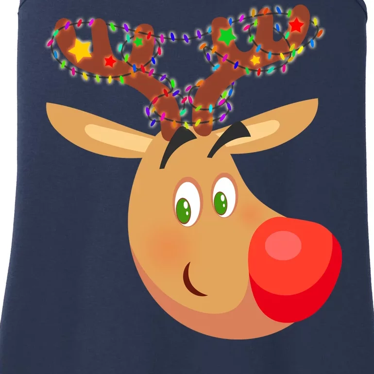 Christmas Reindeer Antler Lights Ladies Essential Tank