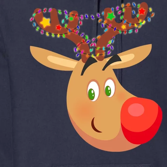 Christmas Reindeer Antler Lights Premium Hoodie