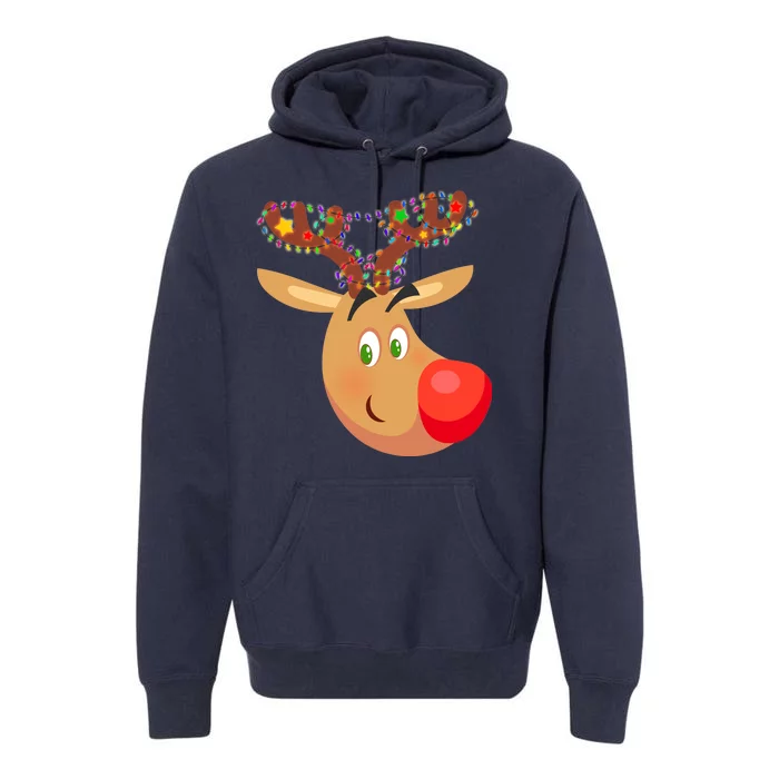 Christmas Reindeer Antler Lights Premium Hoodie