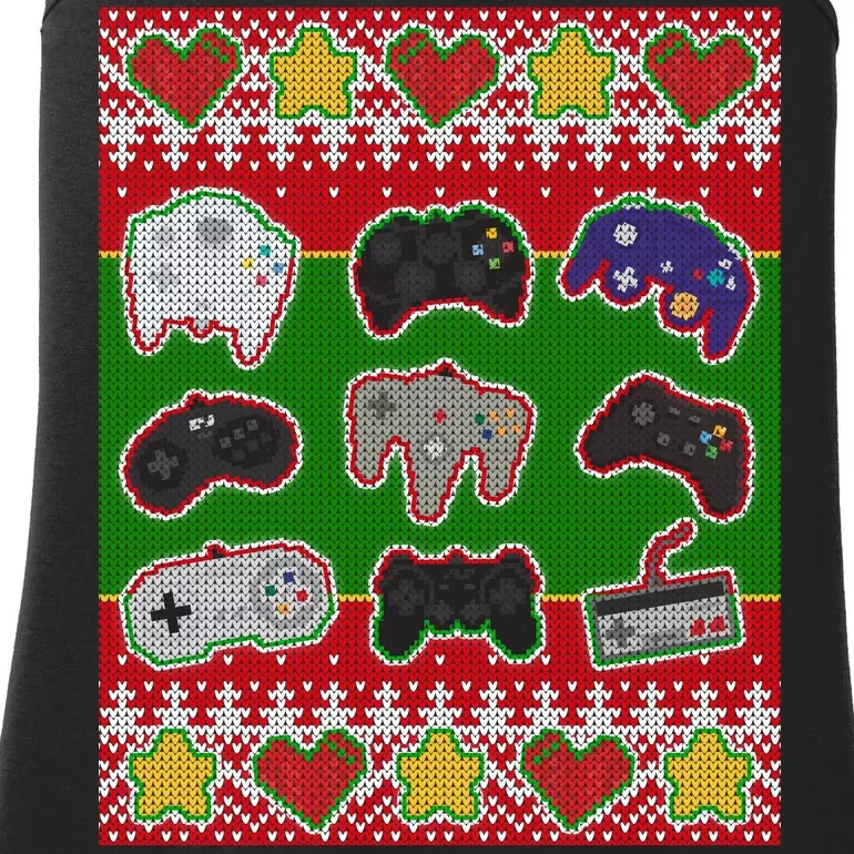 Christmas Retro Video Game Controllers Ugly Sweater Ladies Essential Tank