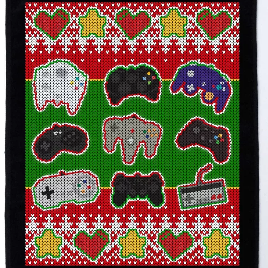 Christmas Retro Video Game Controllers Ugly Sweater Platinum Collection Golf Towel