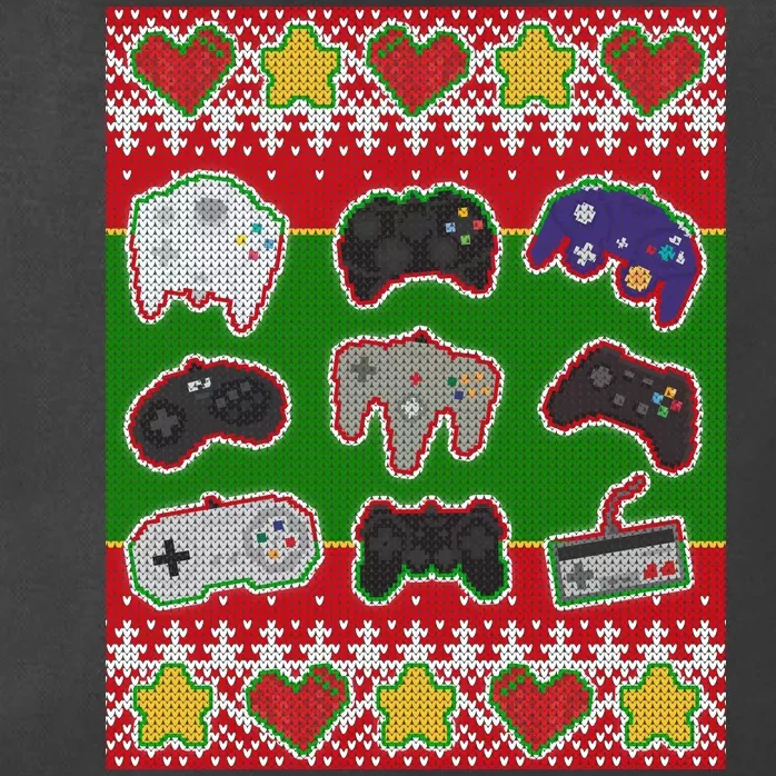 Christmas Retro Video Game Controllers Ugly Sweater Zip Tote Bag