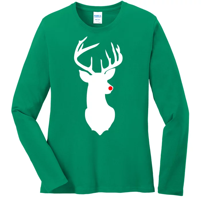 Christmas Rudolph The Red Nose Reindeer Ladies Long Sleeve Shirt