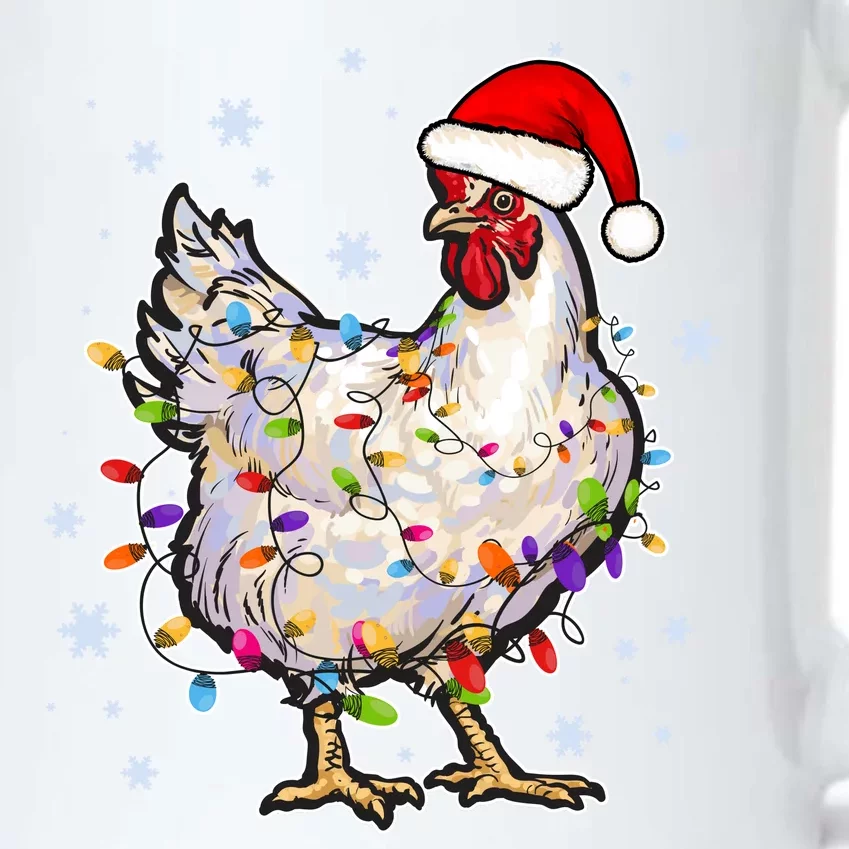 Christmas Santa Chicken Black Color Changing Mug