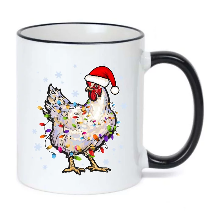 Christmas Santa Chicken Black Color Changing Mug