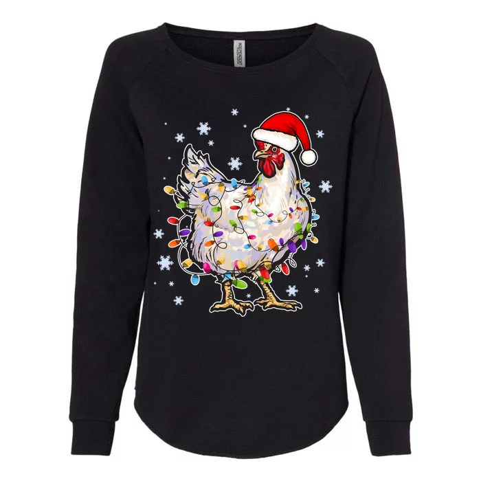 Christmas Santa Chicken Womens California Wash Sweatshirt