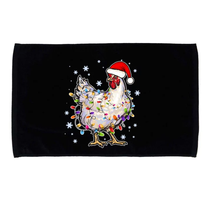 Christmas Santa Chicken Microfiber Hand Towel