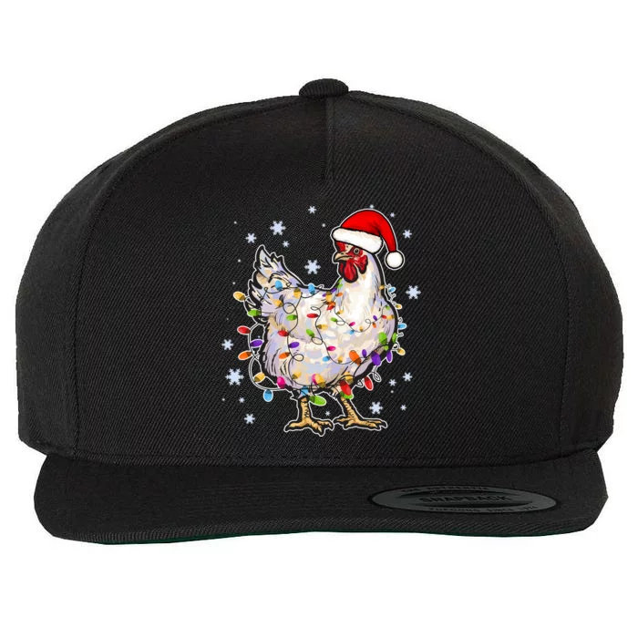 Christmas Santa Chicken Wool Snapback Cap