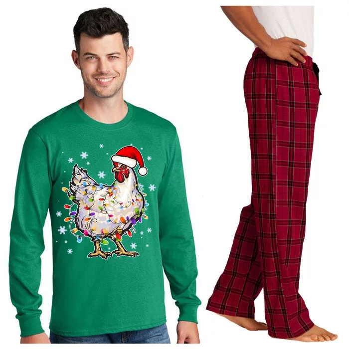 Christmas Santa Chicken Long Sleeve Pajama Set