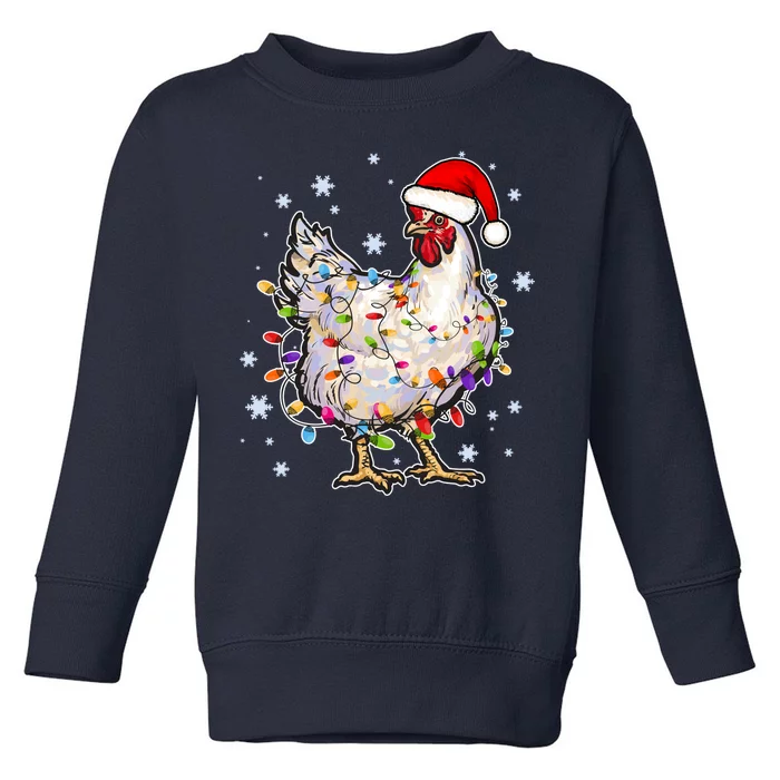 Christmas Santa Chicken Toddler Sweatshirt