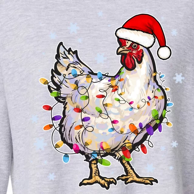 Christmas Santa Chicken Cropped Pullover Crew