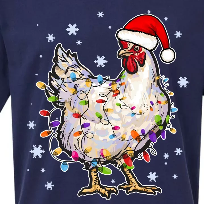 Christmas Santa Chicken Sueded Cloud Jersey T-Shirt