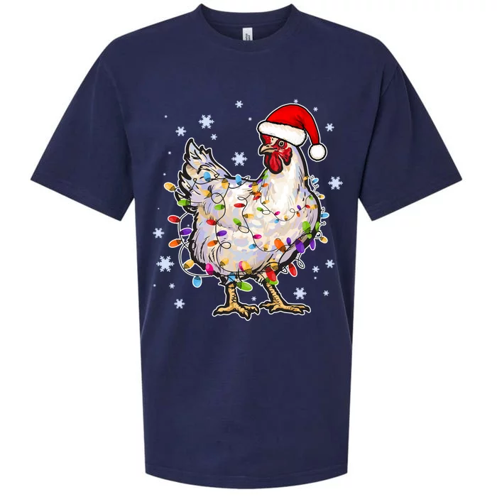 Christmas Santa Chicken Sueded Cloud Jersey T-Shirt