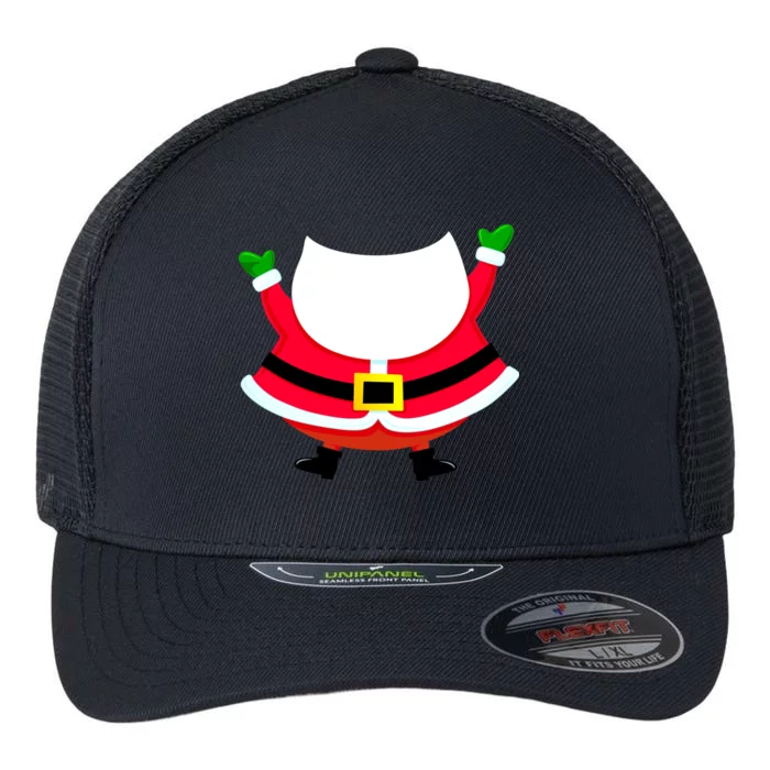 Christmas Santa Claus Big Head Suit Flexfit Unipanel Trucker Cap