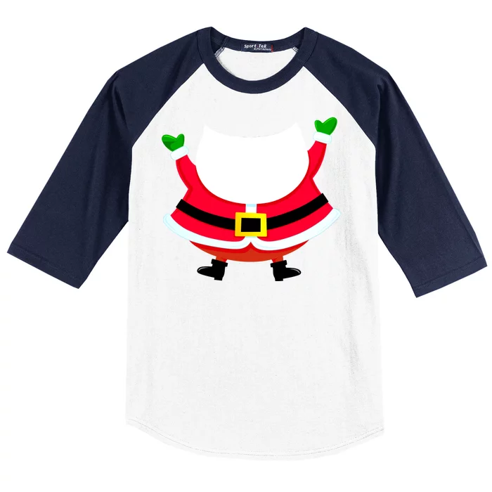 Christmas Santa Claus Big Head Suit Baseball Sleeve Shirt