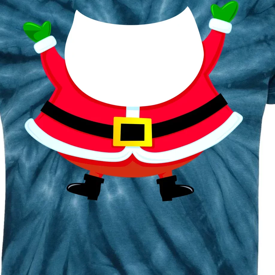 Christmas Santa Claus Big Head Suit Kids Tie-Dye T-Shirt