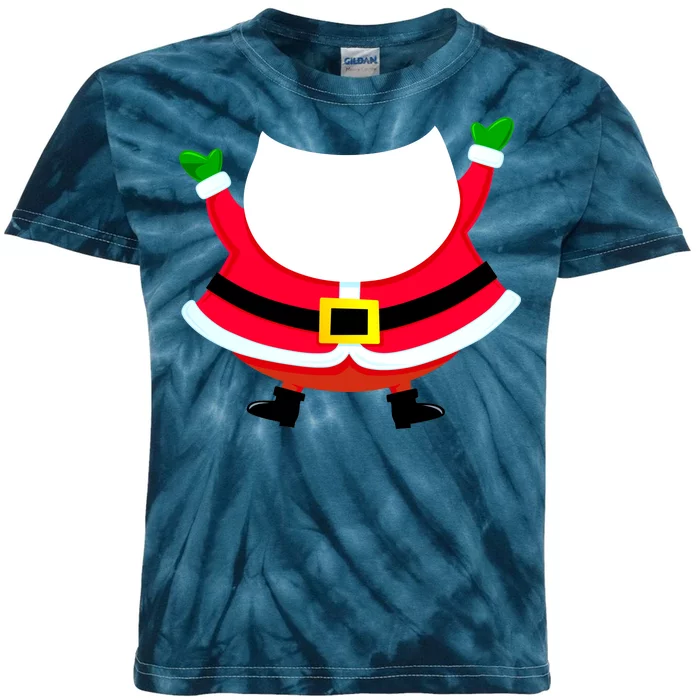 Christmas Santa Claus Big Head Suit Kids Tie-Dye T-Shirt