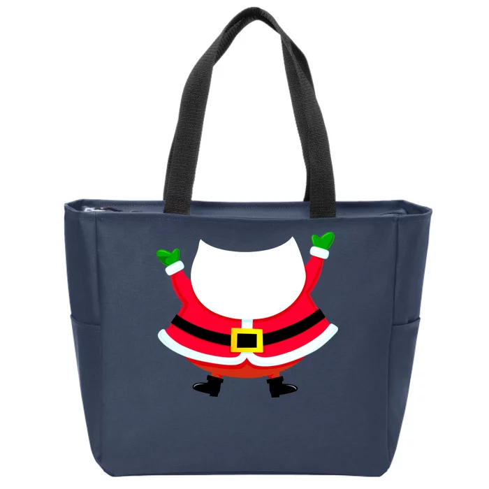 Christmas Santa Claus Big Head Suit Zip Tote Bag