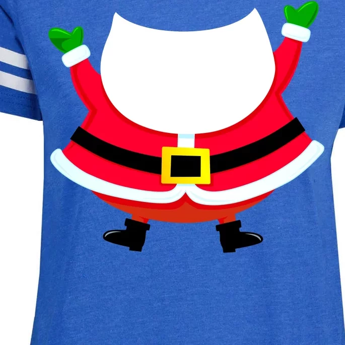 Christmas Santa Claus Big Head Suit Enza Ladies Jersey Football T-Shirt