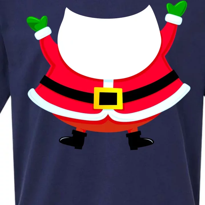 Christmas Santa Claus Big Head Suit Sueded Cloud Jersey T-Shirt