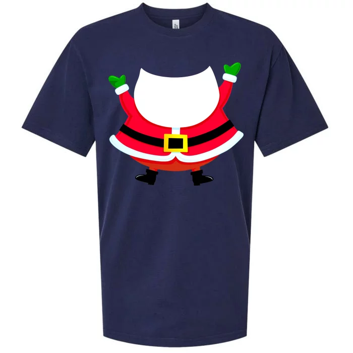 Christmas Santa Claus Big Head Suit Sueded Cloud Jersey T-Shirt