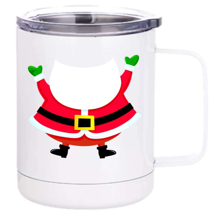 Christmas Santa Claus Big Head Suit Front & Back 12oz Stainless Steel Tumbler Cup