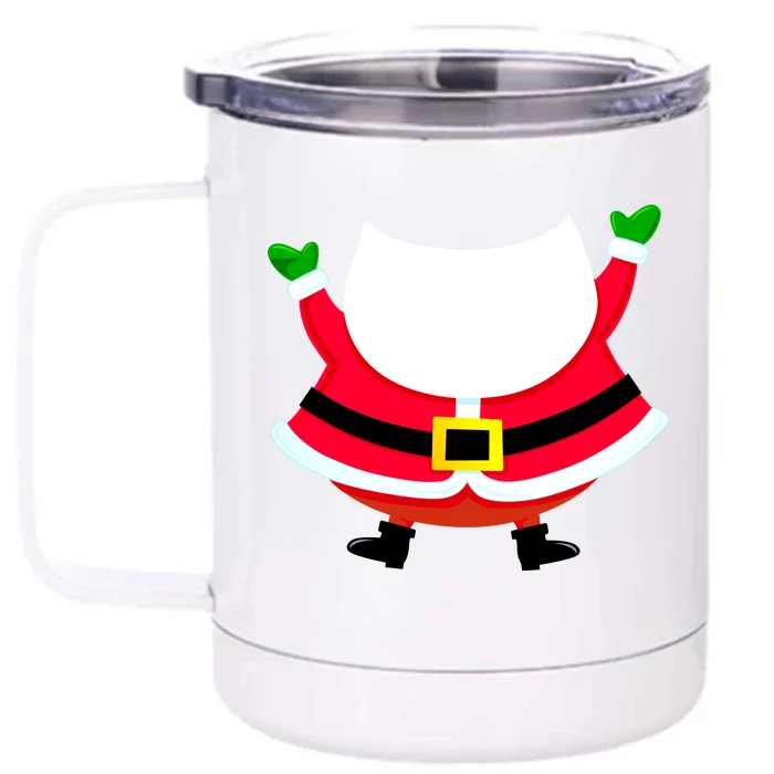 Christmas Santa Claus Big Head Suit Front & Back 12oz Stainless Steel Tumbler Cup