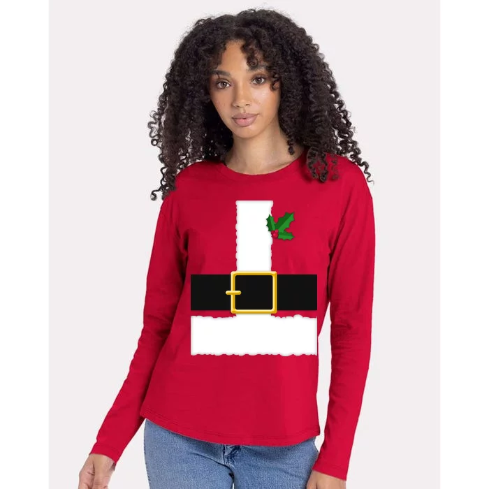 Christmas Santa Costume Top Womens Cotton Relaxed Long Sleeve T-Shirt