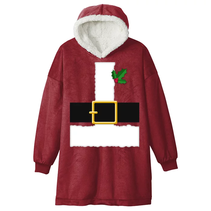 Christmas Santa Costume Top Hooded Wearable Blanket