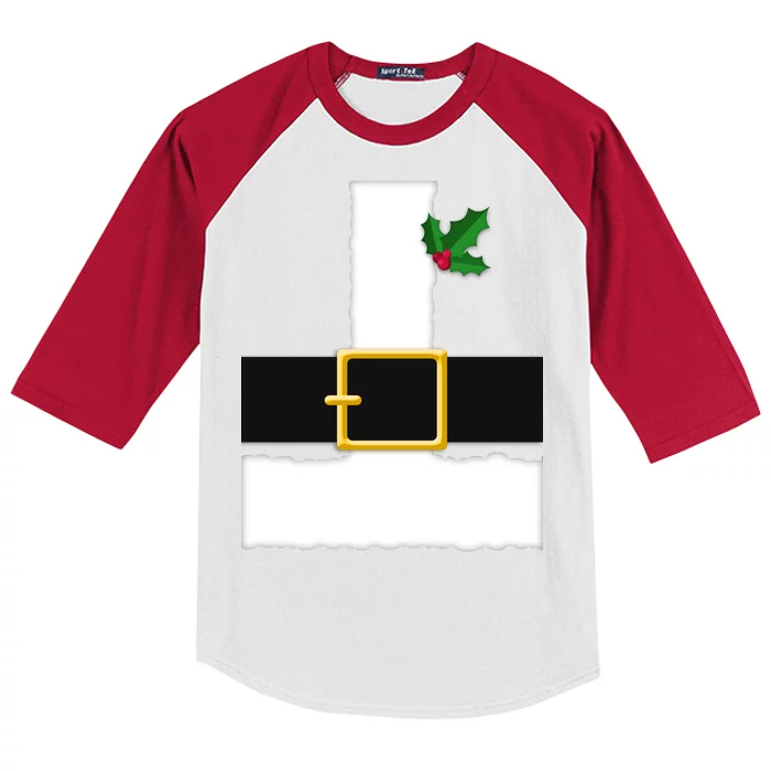 Christmas Santa Costume Top Kids Colorblock Raglan Jersey