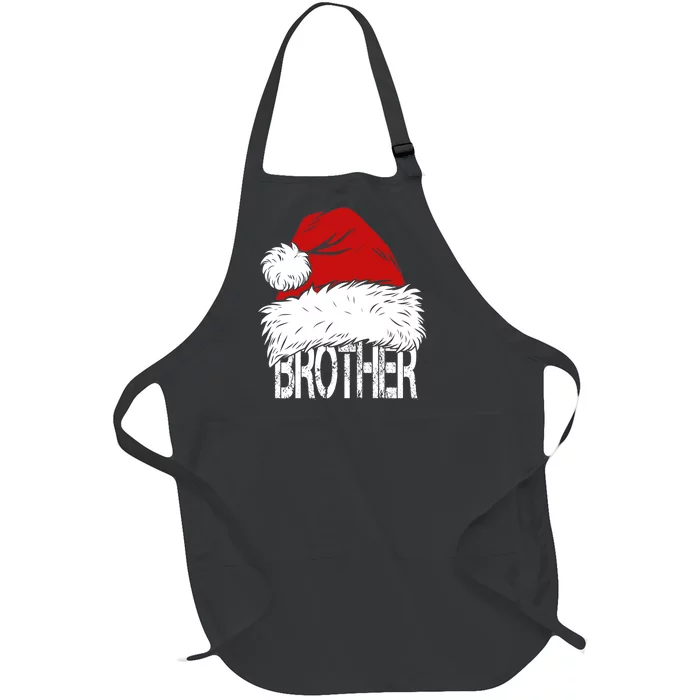 Christmas Santa Hat Brother Full-Length Apron With Pocket