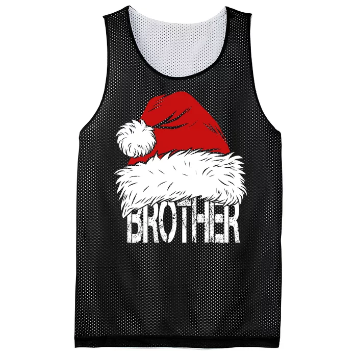 Christmas Santa Hat Brother Mesh Reversible Basketball Jersey Tank