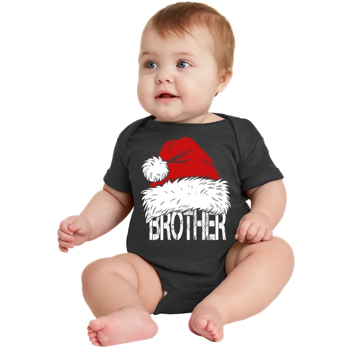 Christmas Santa Hat Brother Baby Bodysuit