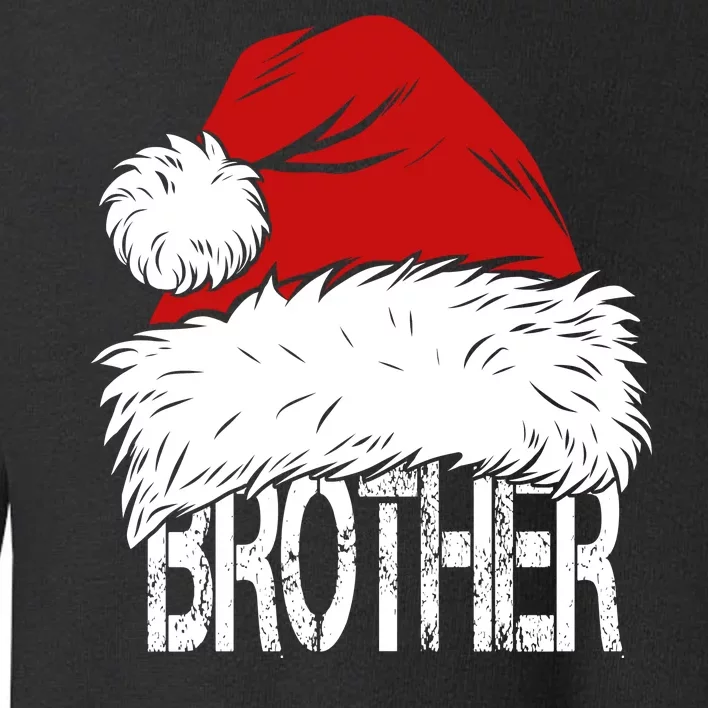 Christmas Santa Hat Brother Toddler Sweatshirt