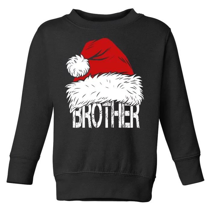 Christmas Santa Hat Brother Toddler Sweatshirt