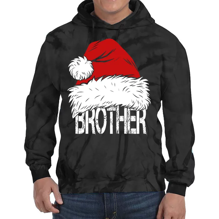 Christmas Santa Hat Brother Tie Dye Hoodie