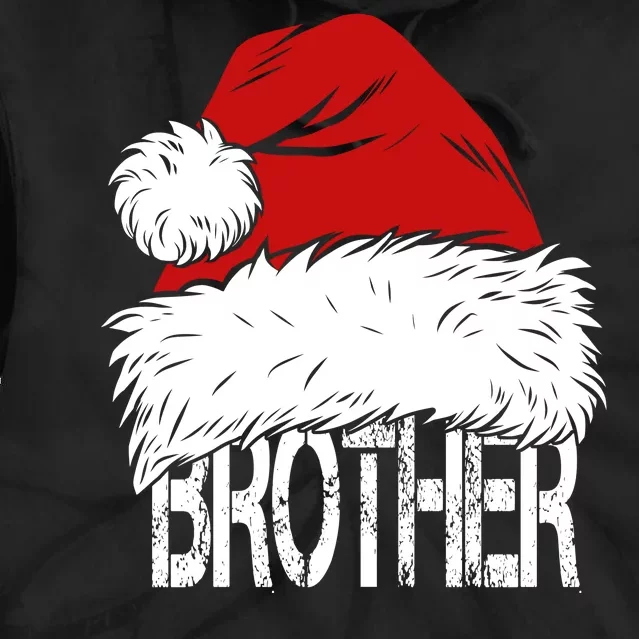 Christmas Santa Hat Brother Tie Dye Hoodie