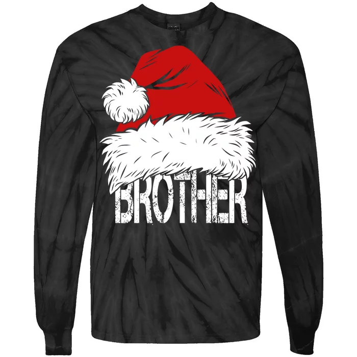 Christmas Santa Hat Brother Tie-Dye Long Sleeve Shirt