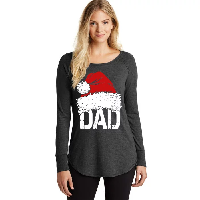 Christmas Santa Hat Dad Women's Perfect Tri Tunic Long Sleeve Shirt