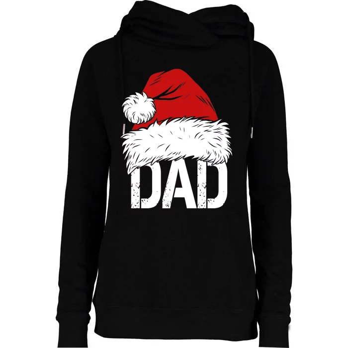 Christmas Santa Hat Dad Womens Funnel Neck Pullover Hood