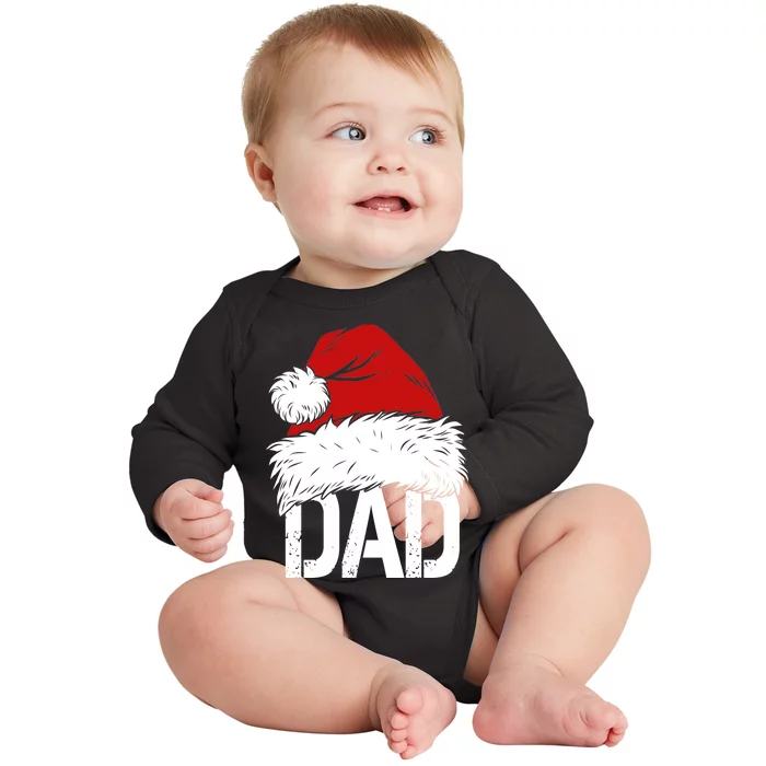 Christmas Santa Hat Dad Baby Long Sleeve Bodysuit