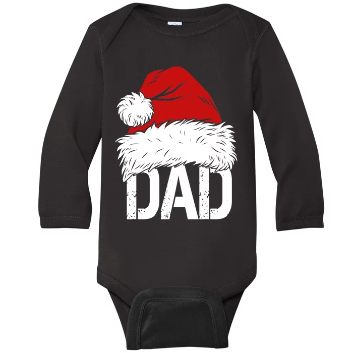 Christmas Santa Hat Dad Baby Long Sleeve Bodysuit